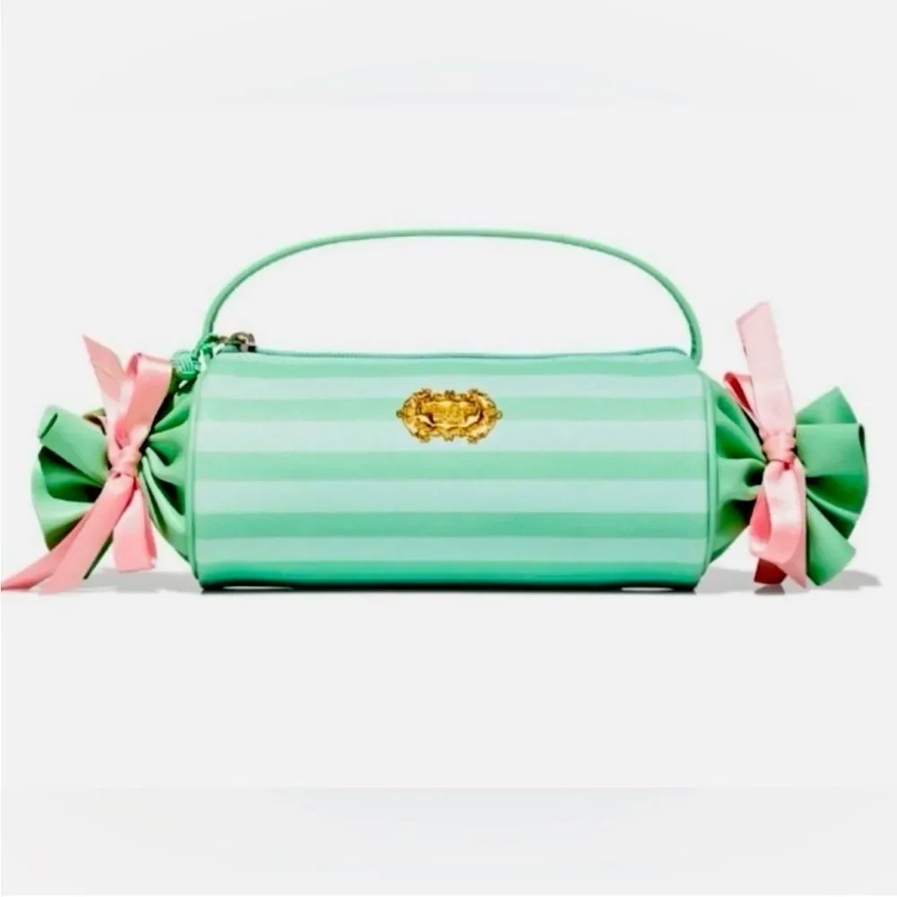 Bath & Body Works Mint Green Striped Handbag NWT